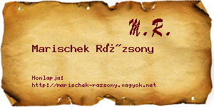 Marischek Rázsony névjegykártya